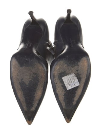 Salvatore Ferragamo Leather Cutout Accent Boots