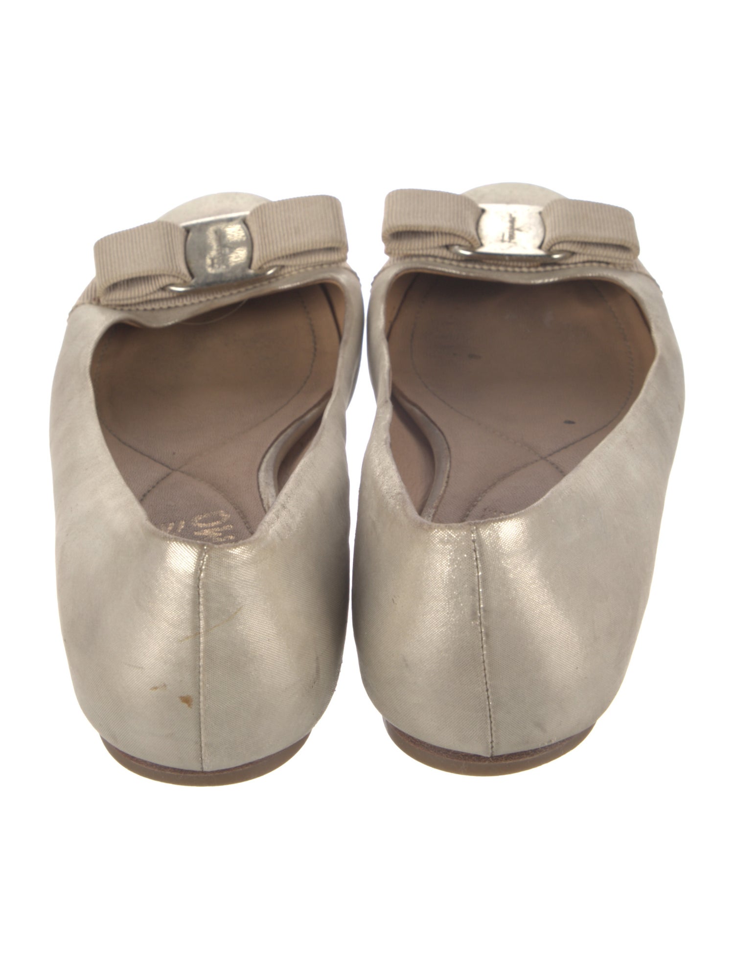 Salvatore Ferragamo Vara Bow Accent Leather Ballet Flats