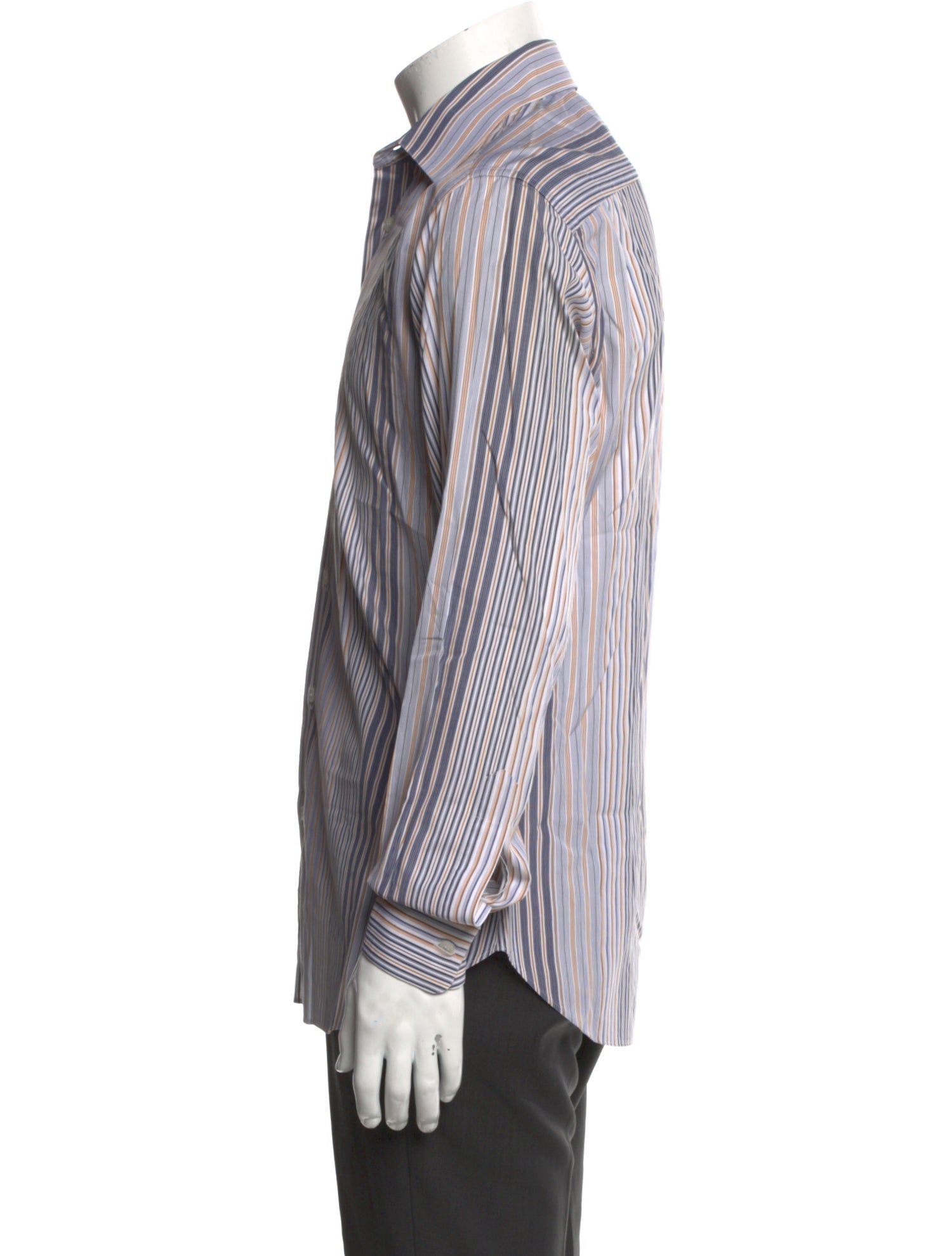 Salvatore Ferragamo Striped Long Sleeve Dress Shirt