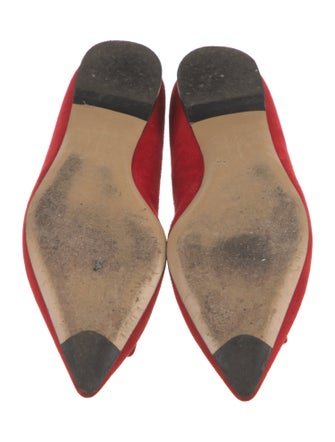 Salvatore Ferragamo Suede Bow Accents Ballet Flats