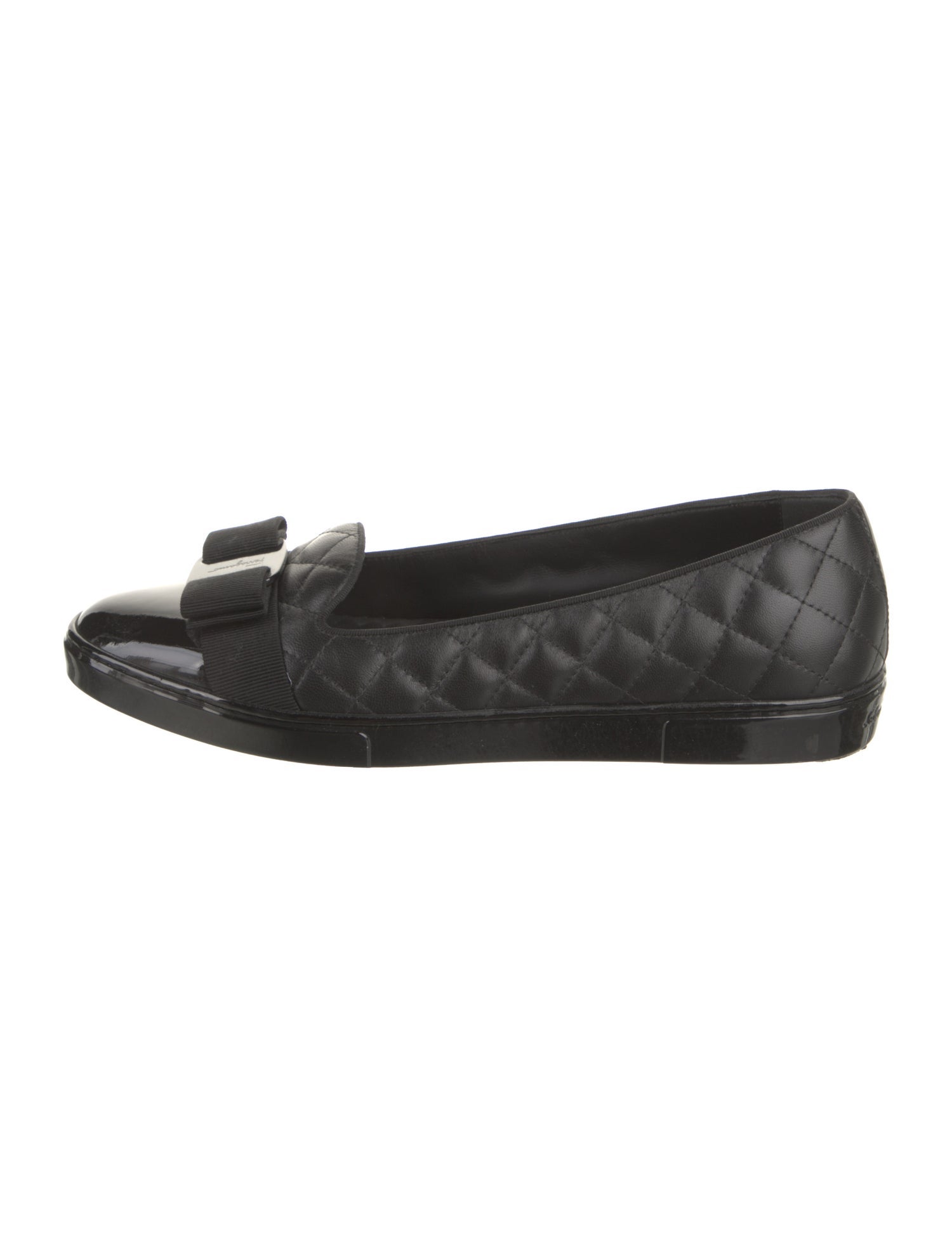 Salvatore Ferragamo Leather Bow Accents Loafers
