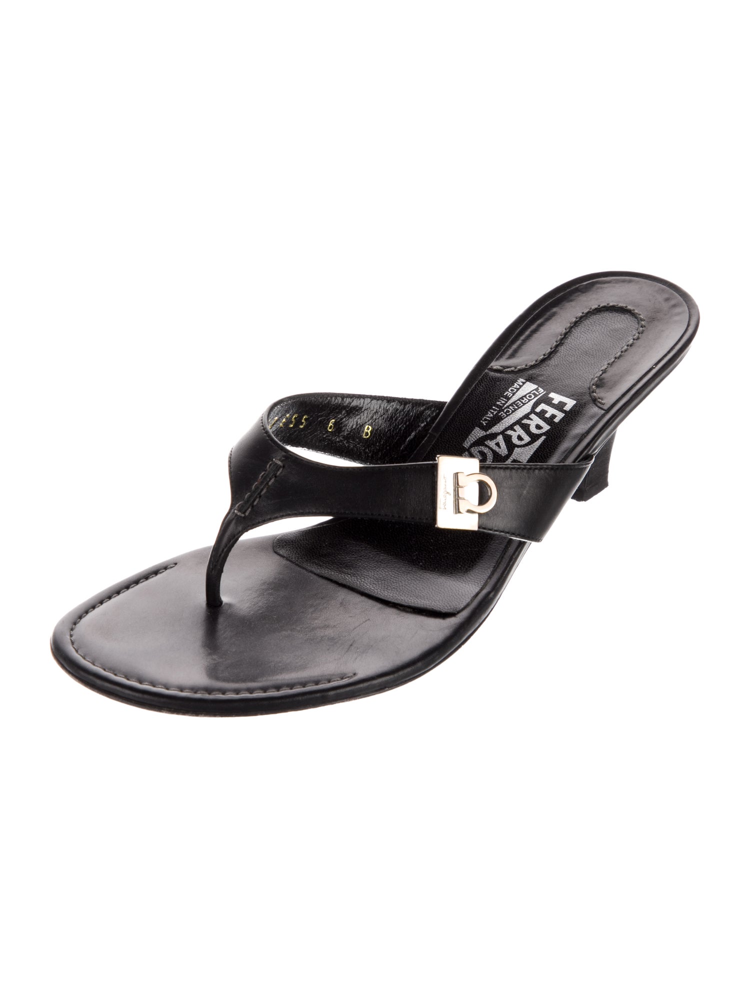 Salvatore Ferragamo Vara Bow Accent Leather Slides