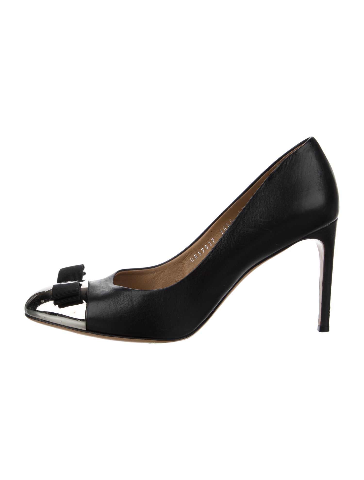 Salvatore Ferragamo Leather Colorblock Pattern Pumps