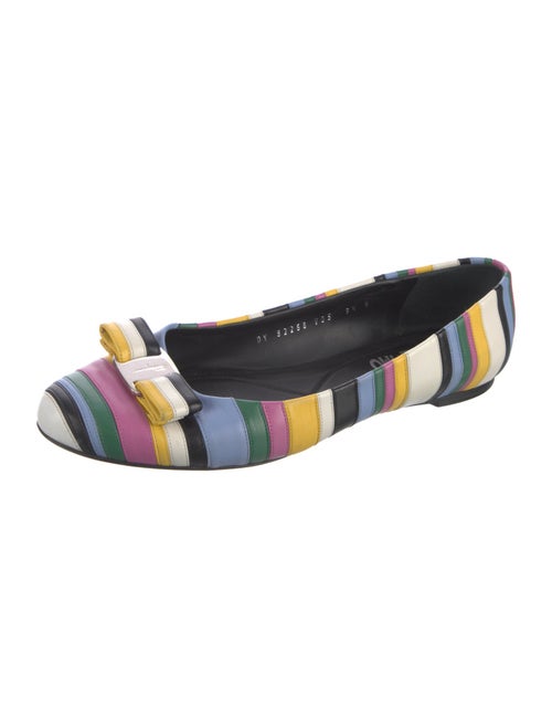 Salvatore Ferragamo Vara Bow Accent Leather Ballet Flats