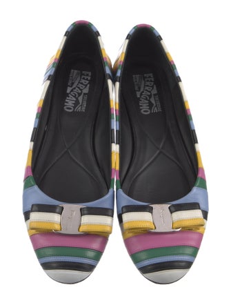 Salvatore Ferragamo Vara Bow Accent Leather Ballet Flats