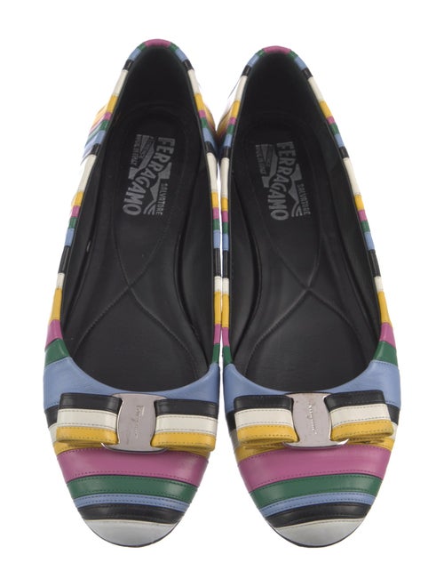 Salvatore Ferragamo Vara Bow Accent Leather Ballet Flats