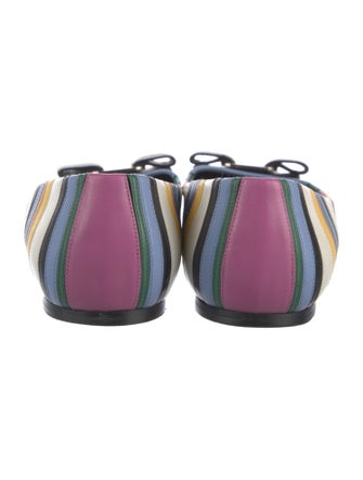 Salvatore Ferragamo Vara Bow Accent Leather Ballet Flats