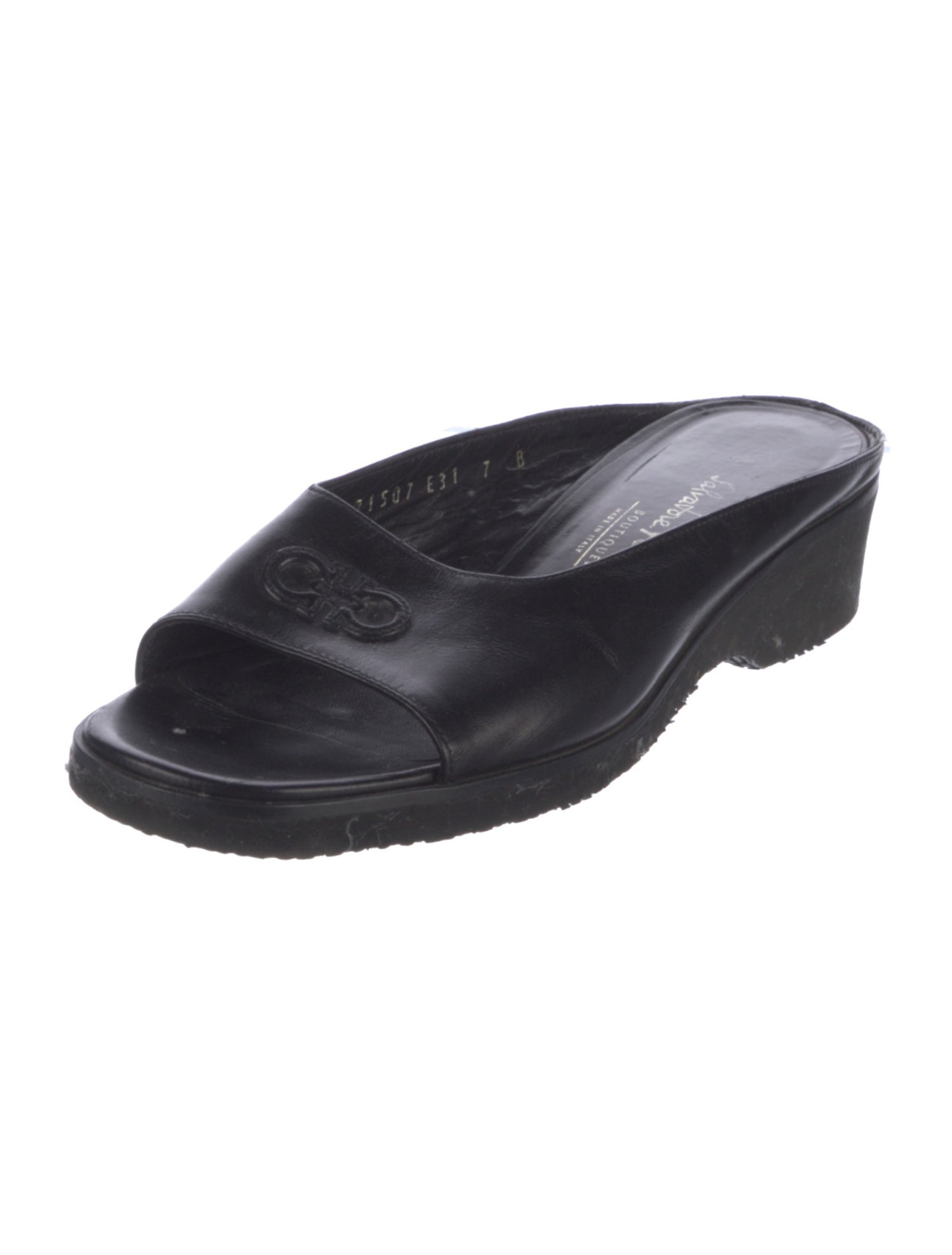Salvatore Ferragamo Leather Slides