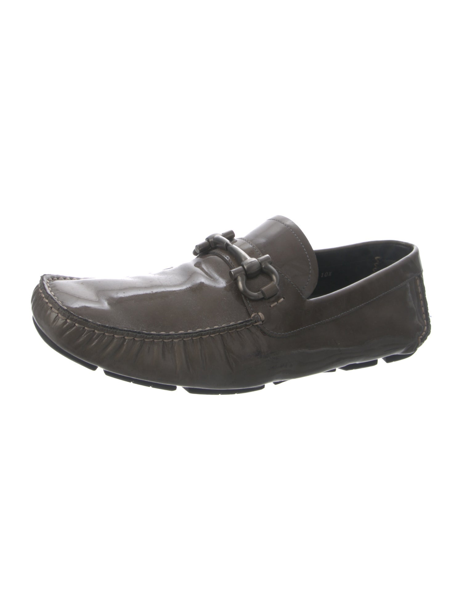 Salvatore Ferragamo Gancini Logo Leather Moccasins