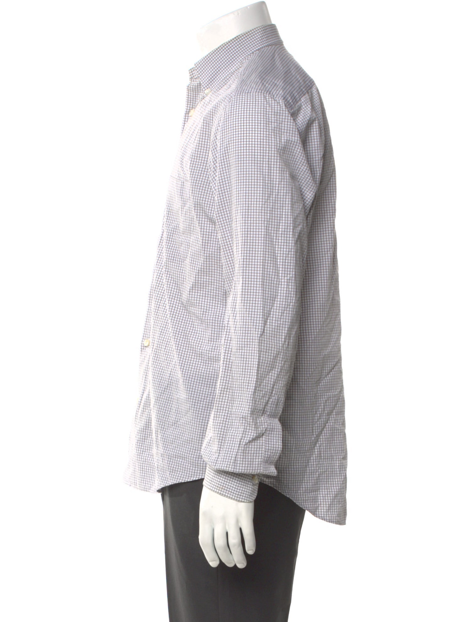 Salvatore Ferragamo Plaid Print Long Sleeve Dress Shirt