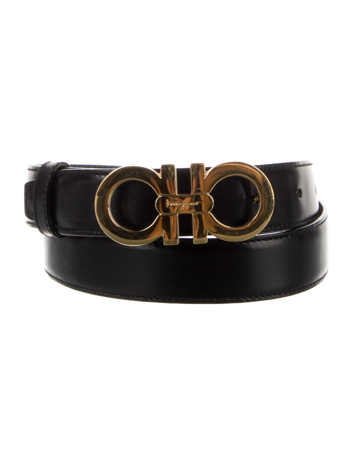Salvatore Ferragamo Skinny Leather Belt Kit