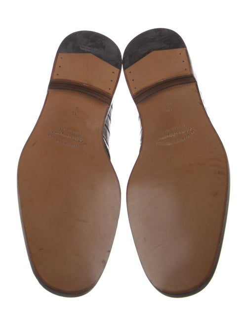 Salvatore Ferragamo Embossed Leather Monk Straps