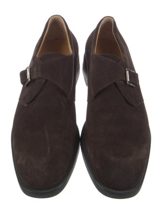Salvatore Ferragamo Suede Monk Straps
