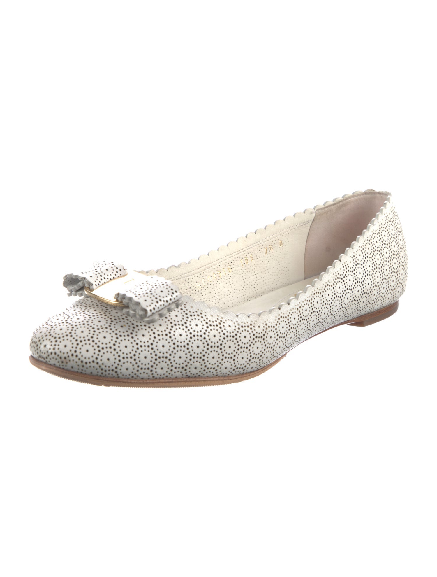 Salvatore Ferragamo Vara Bow Accent Leather Ballet Flats