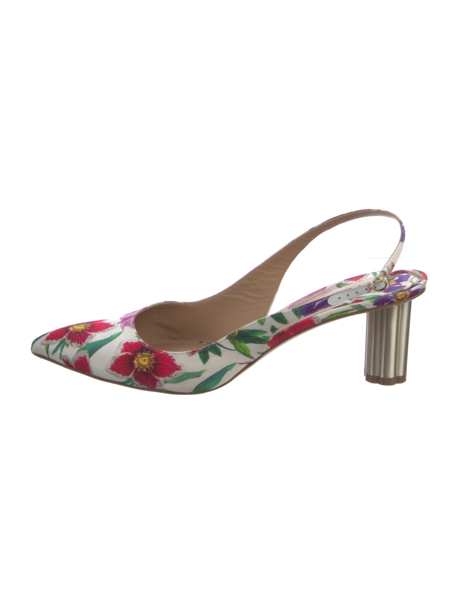 Salvatore Ferragamo Floral Print Slingback Pumps