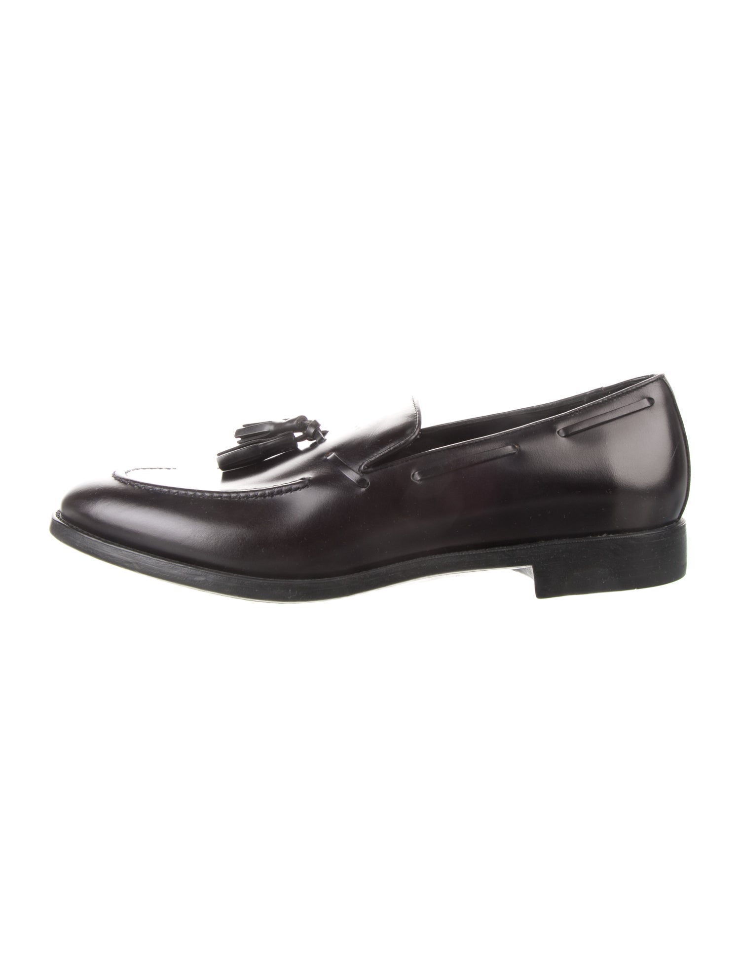 Salvatore Ferragamo Leather Tassel Accents Dress Loafers