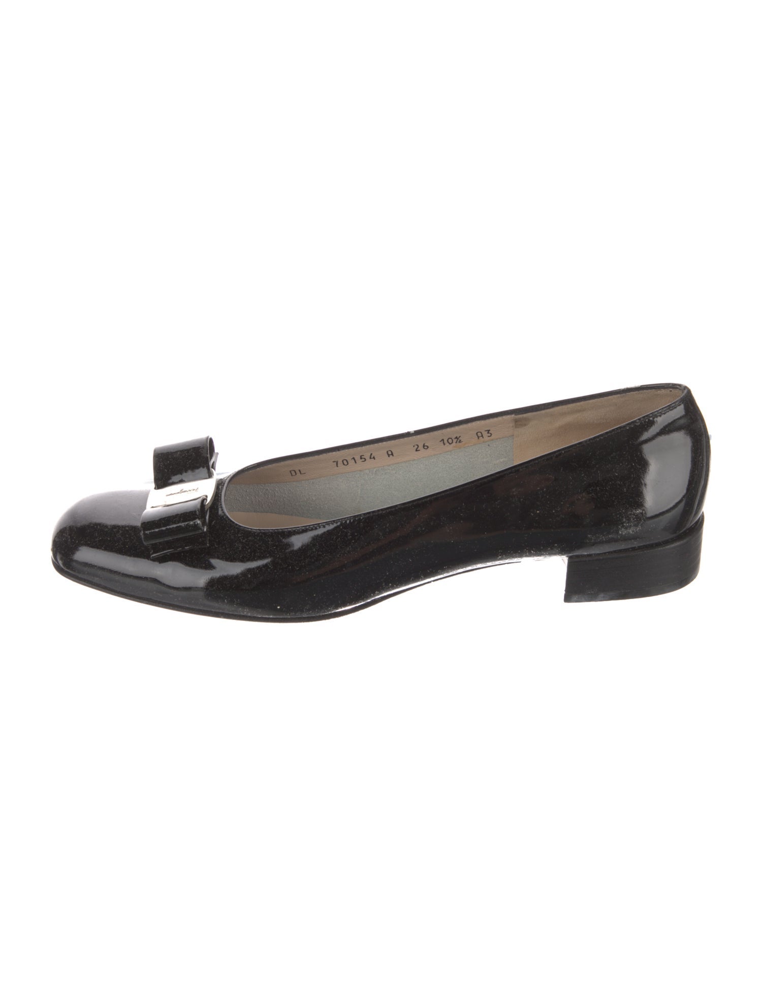 Salvatore Ferragamo Vara Bow Accent Patent Leather Flats