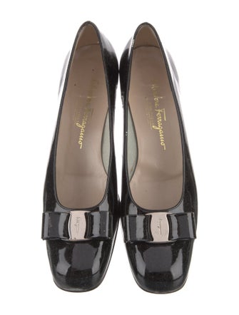 Salvatore Ferragamo Vara Bow Accent Patent Leather Flats