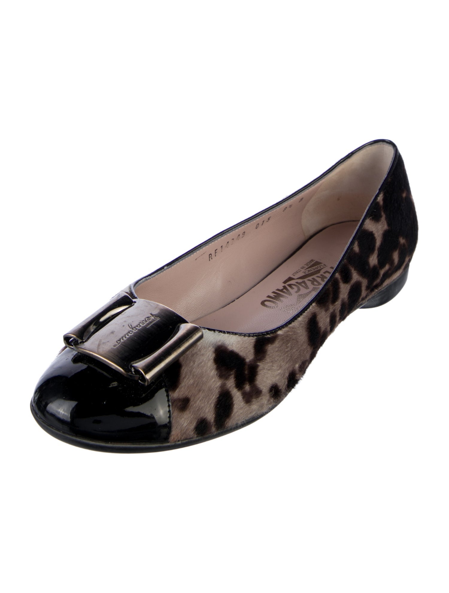 Salvatore Ferragamo Ponyhair Animal Print Ballet Flats