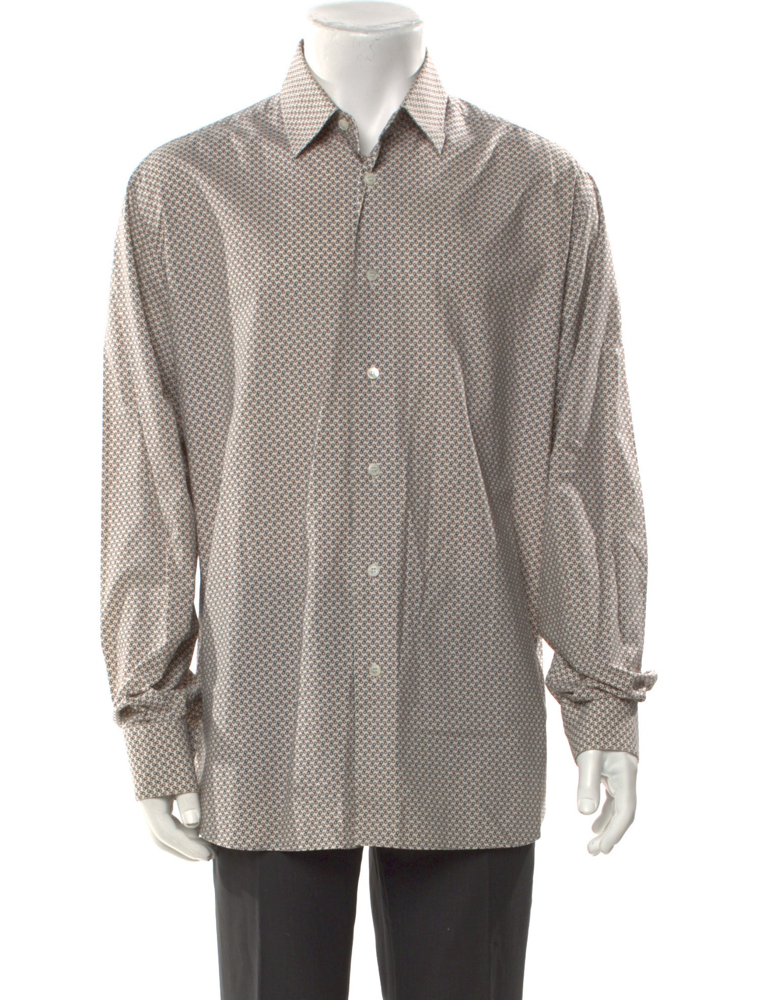 Salvatore Ferragamo Printed Long Sleeve Dress Shirt