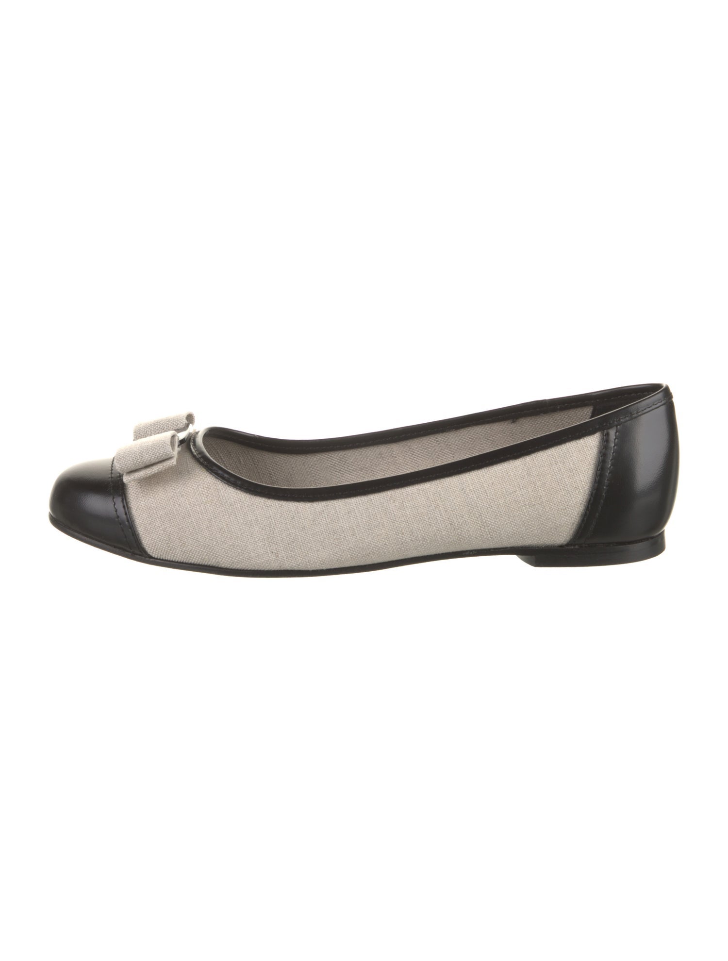 Salvatore Ferragamo Colorblock Pattern Bow Accents Ballet Flats