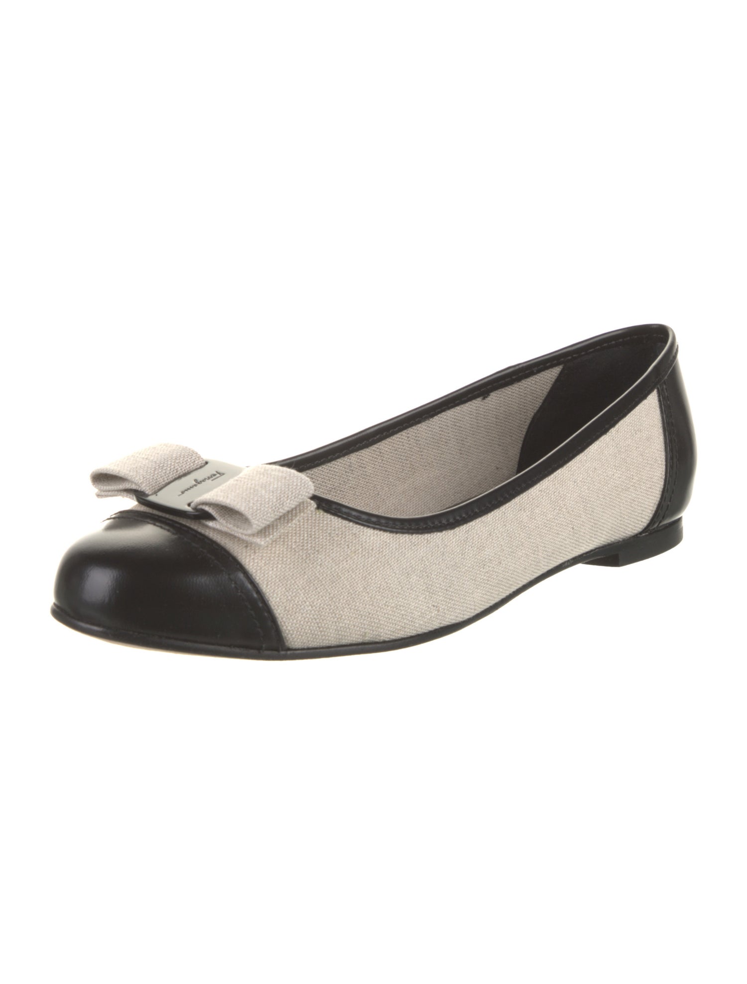 Salvatore Ferragamo Colorblock Pattern Bow Accents Ballet Flats