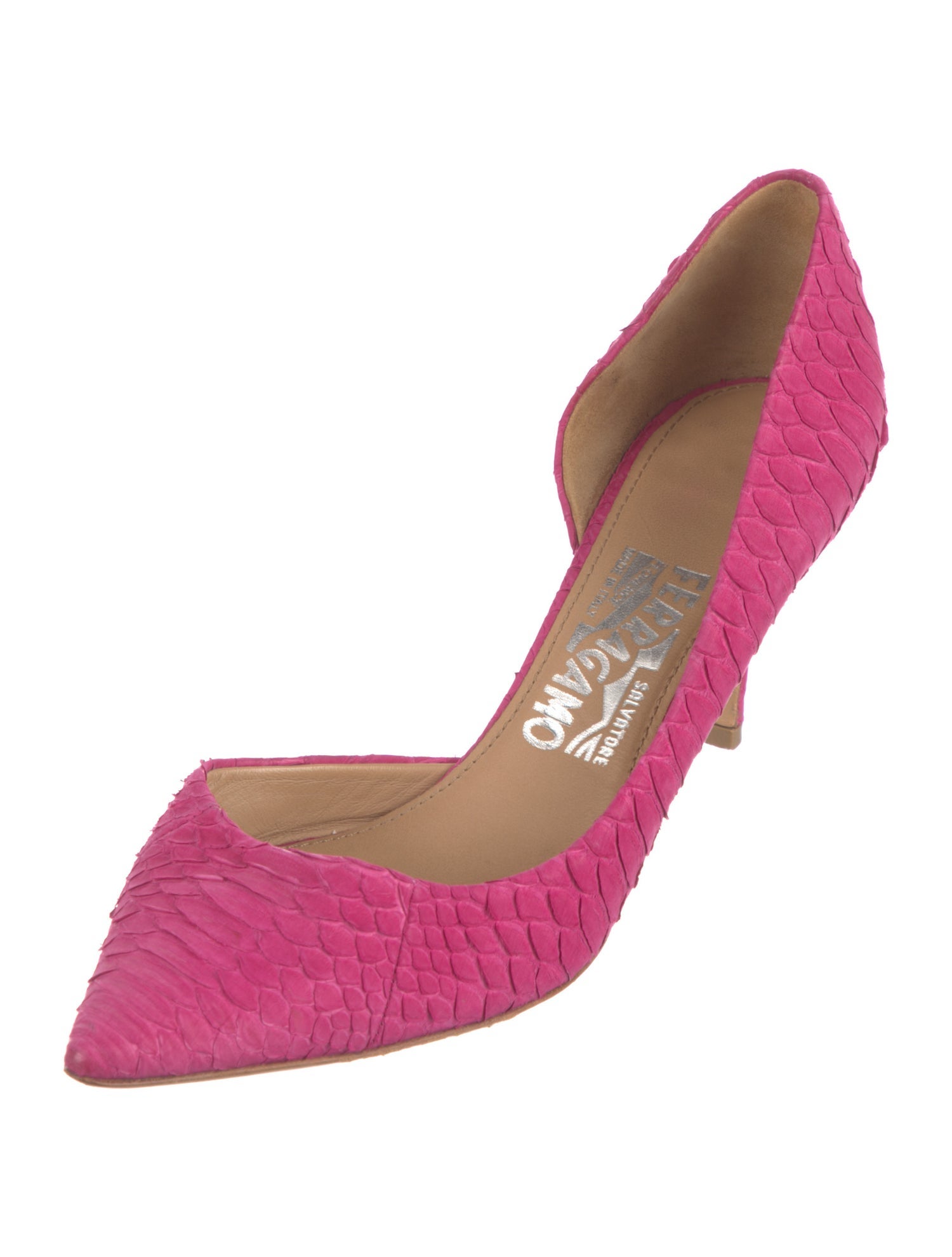 Salvatore Ferragamo Snakeskin D'Orsay Pumps