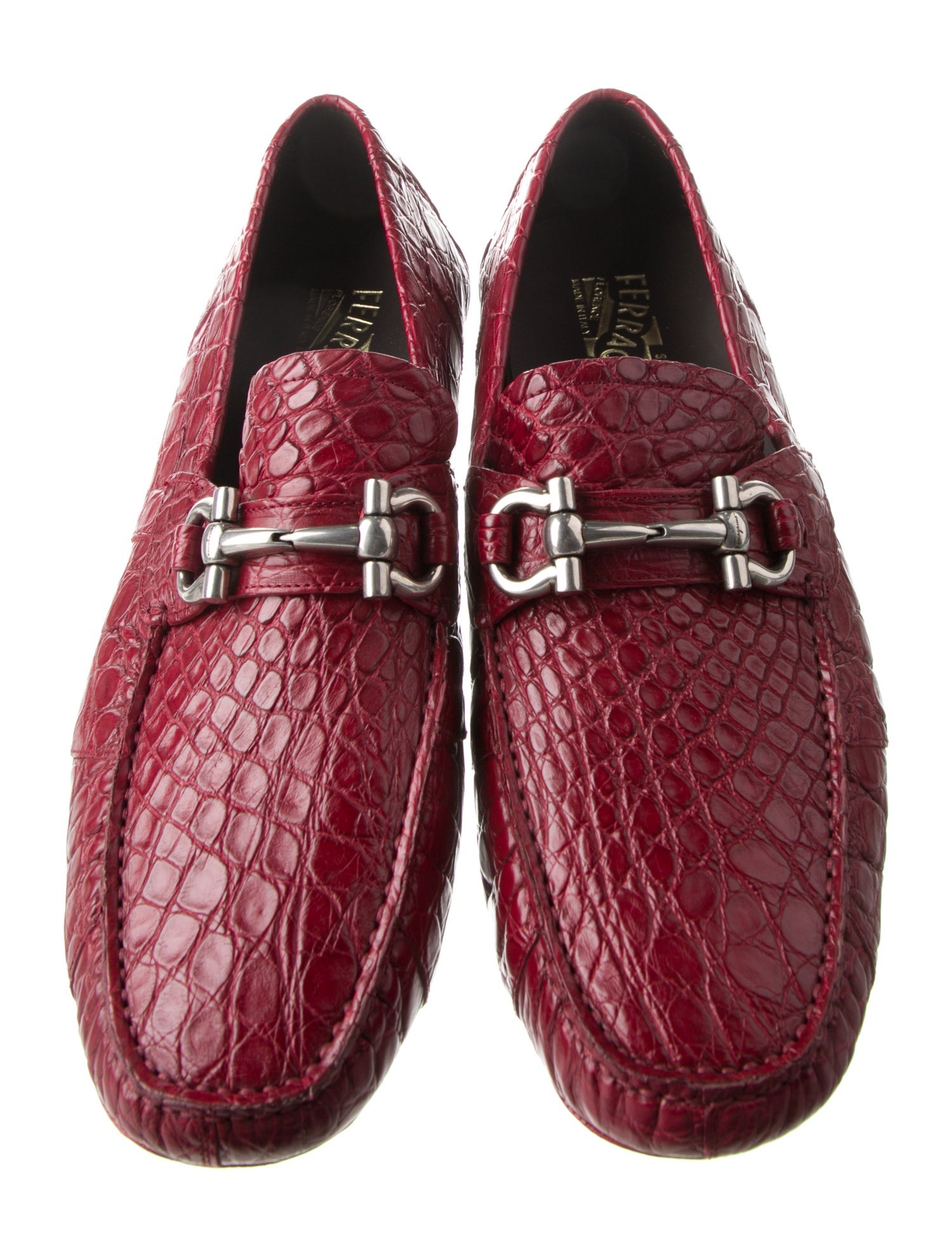 Salvatore Ferragamo Crocodile Moccasins
