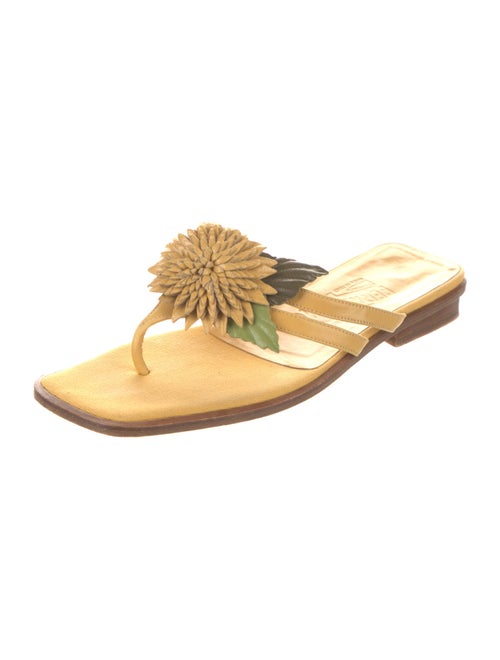 Salvatore Ferragamo Leather Leather Trim Embellishment Slides