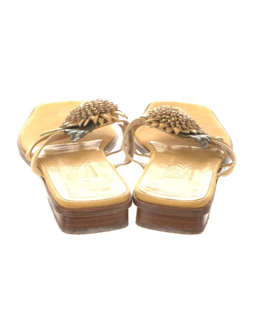 Salvatore Ferragamo Leather Leather Trim Embellishment Slides