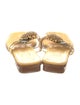 Salvatore Ferragamo Leather Leather Trim Embellishment Slides