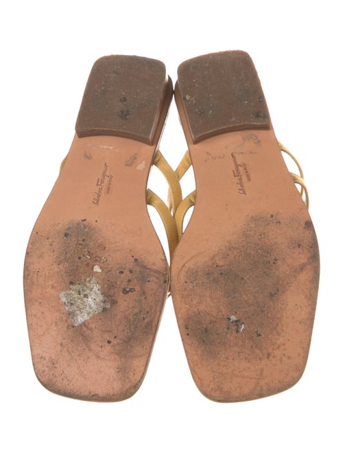 Salvatore Ferragamo Leather Leather Trim Embellishment Slides