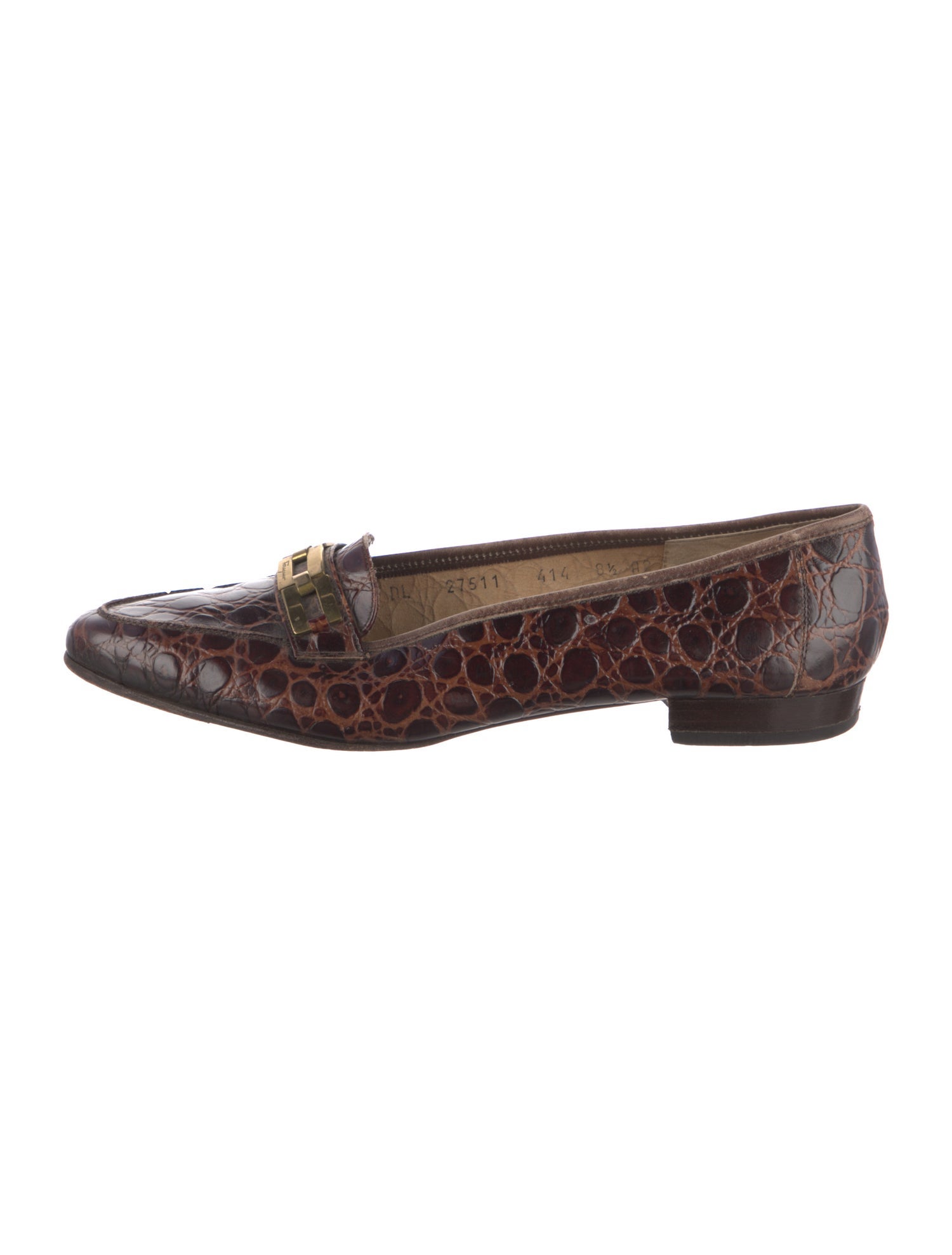 Salvatore Ferragamo Embossed Leather Animal Print Loafers