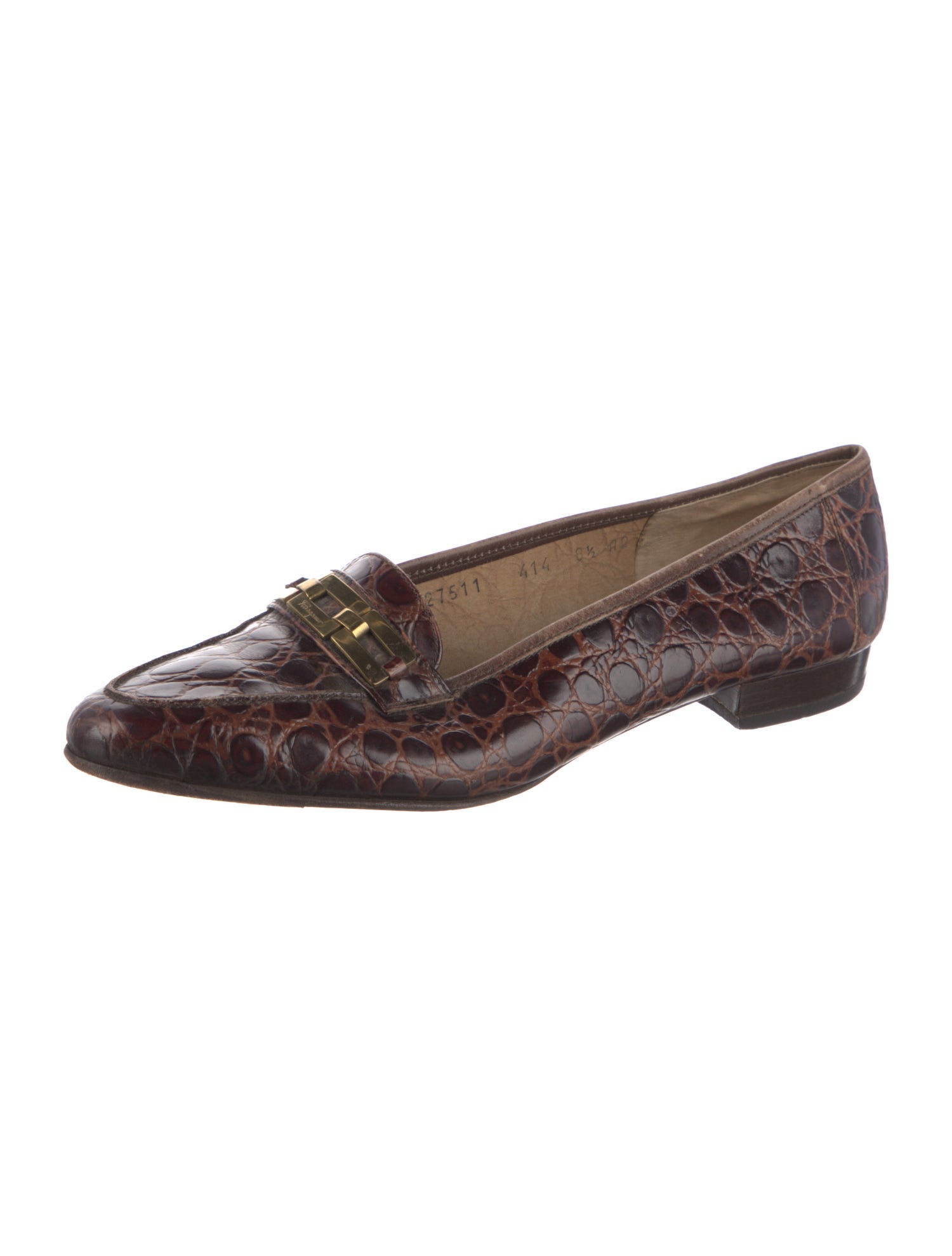 Salvatore Ferragamo Embossed Leather Animal Print Loafers