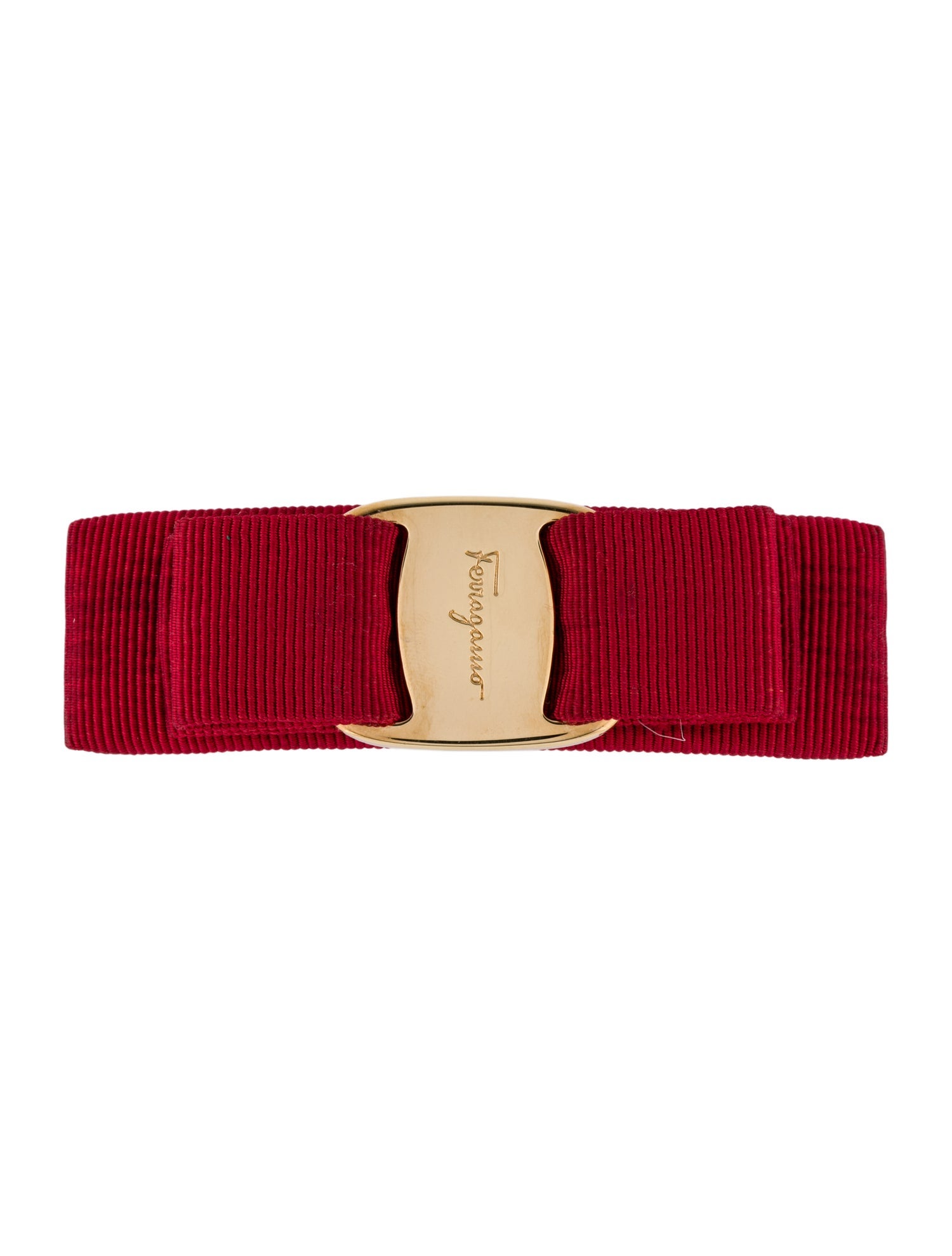 Salvatore Ferragamo gold and red hair clip
