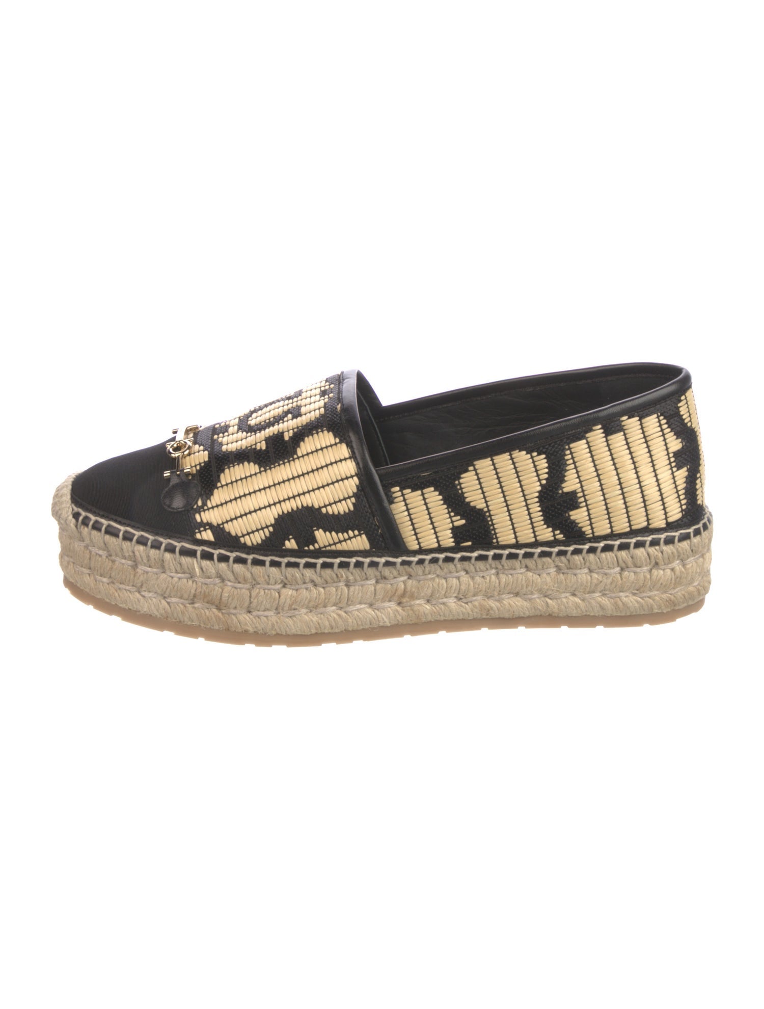 Salvatore Ferragamo Gancini Logo Straw Espadrilles