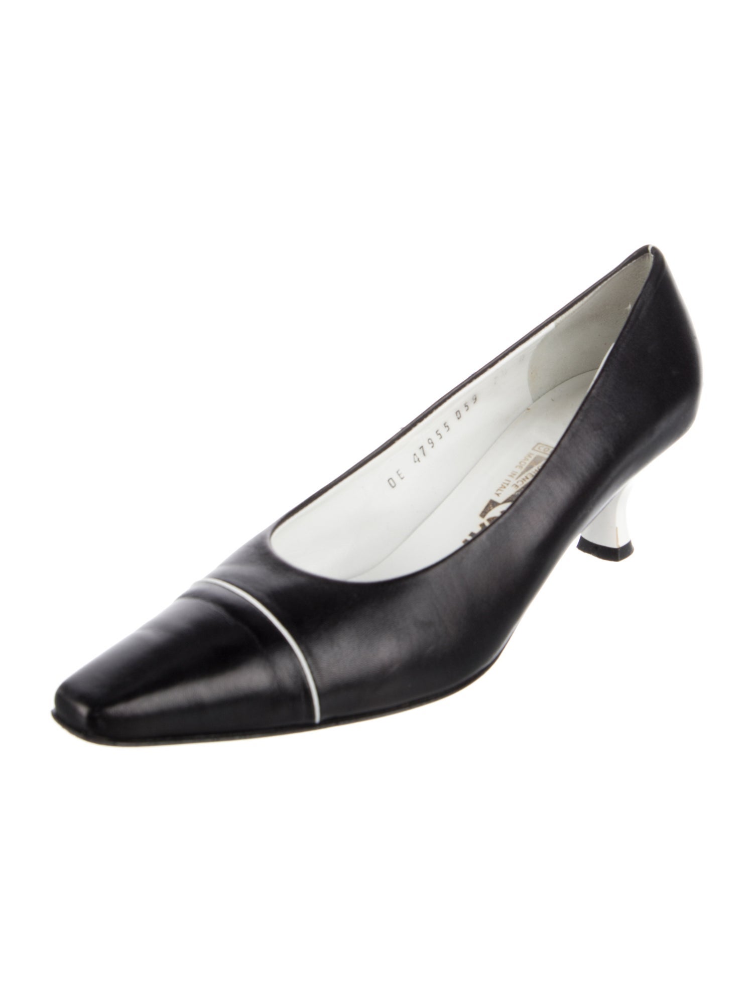 Salvatore Ferragamo Leather Lasercut Accents Pumps