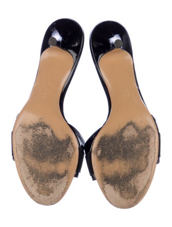 Salvatore Ferragamo Vara Bow Accent Patent Leather Slides