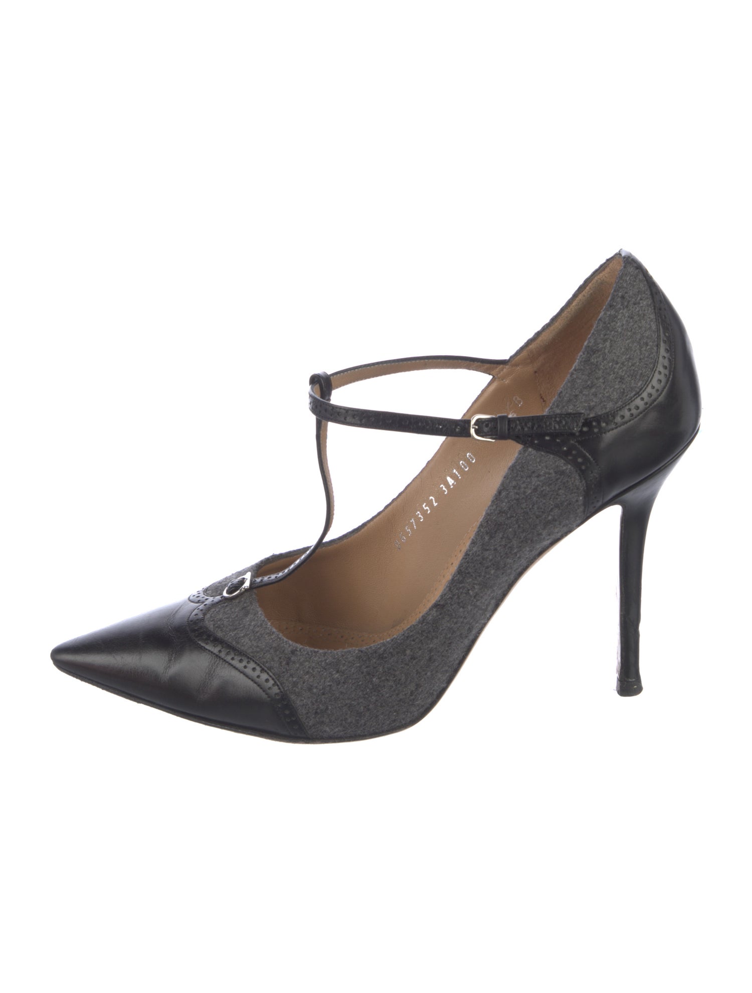 Salvatore Ferragamo Wool T-Strap Pumps