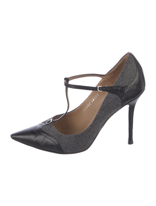 Salvatore Ferragamo Wool T-Strap Pumps