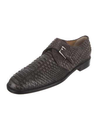 Salvatore Ferragamo Python Monk Straps