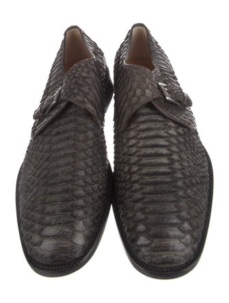 Salvatore Ferragamo Python Monk Straps