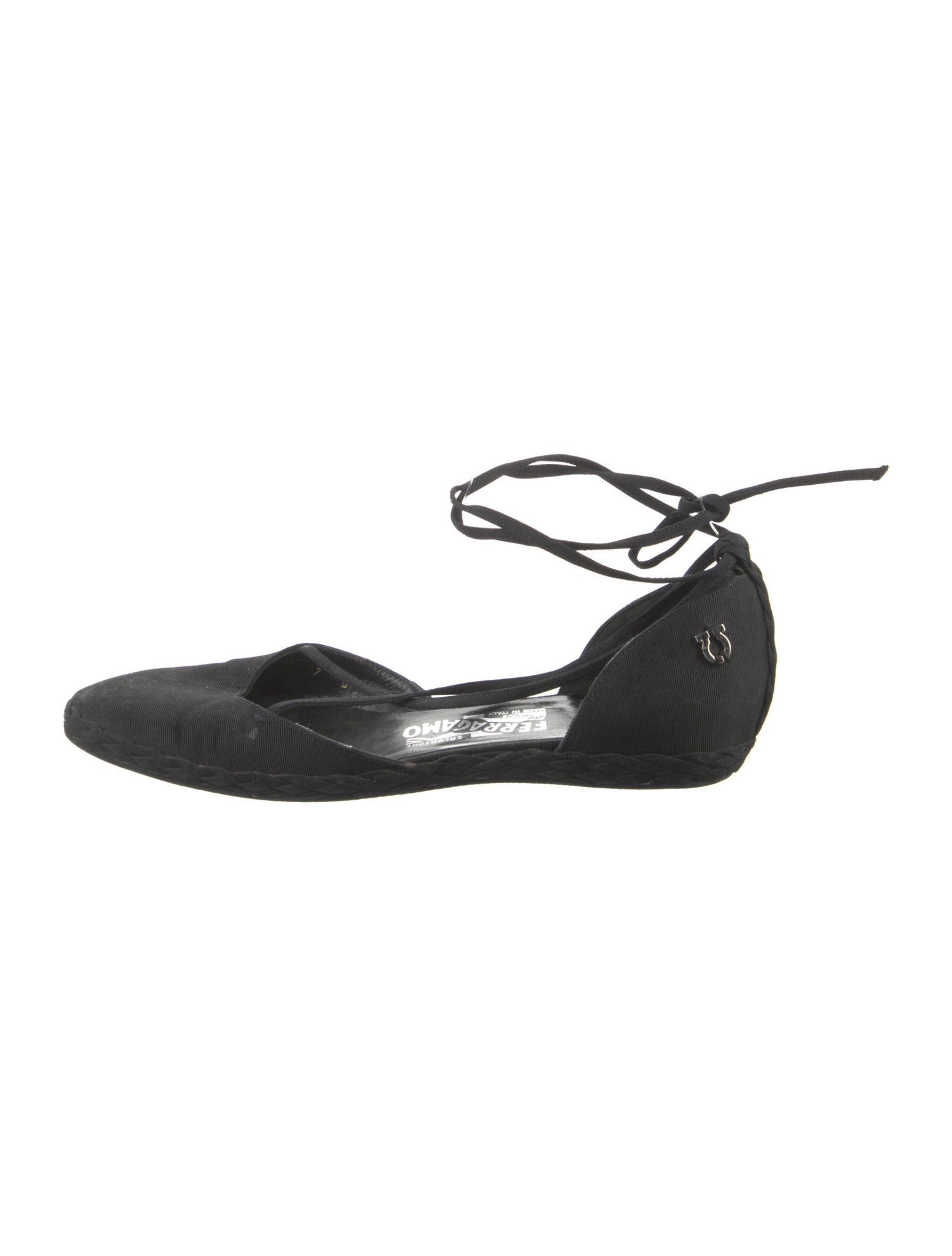 Salvatore Ferragamo Canvas D'Orsay Flats