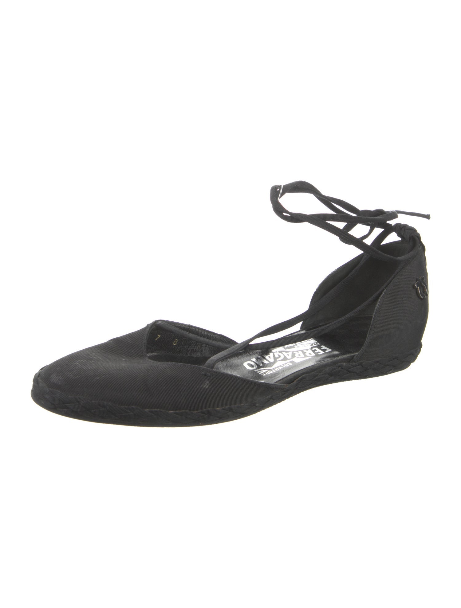 Salvatore Ferragamo Canvas D'Orsay Flats