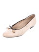 Salvatore Ferragamo Leather Bow Accents Ballet Flats