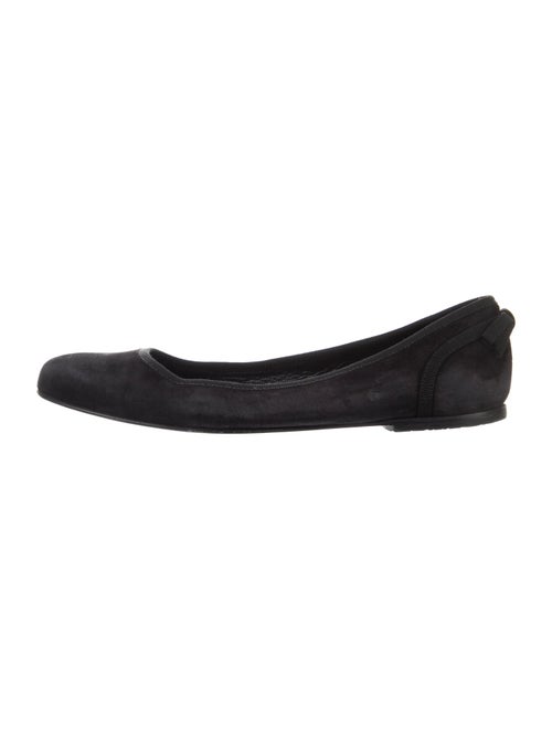 Salvatore Ferragamo Leather Bow Accents Ballet Flats