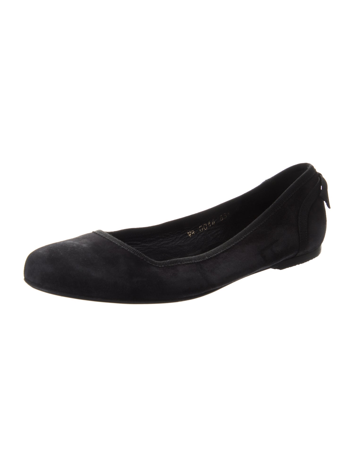 Salvatore Ferragamo Leather Bow Accents Ballet Flats