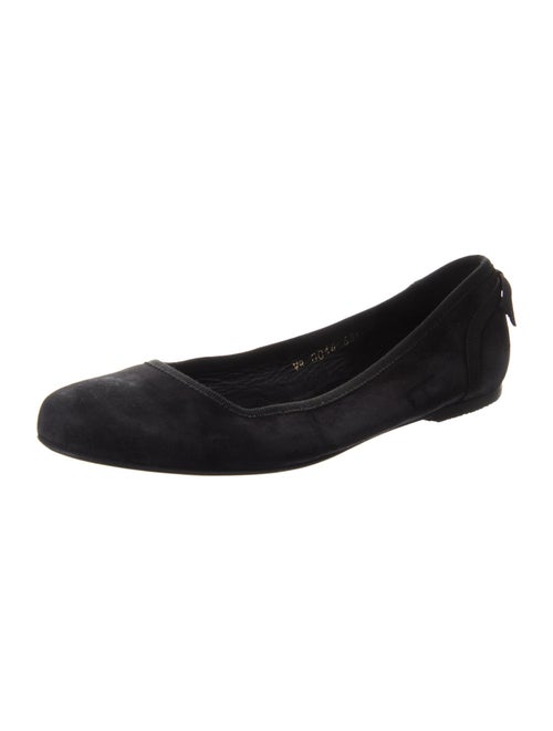 Salvatore Ferragamo Leather Bow Accents Ballet Flats