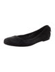Salvatore Ferragamo Leather Bow Accents Ballet Flats
