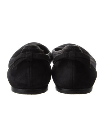 Salvatore Ferragamo Leather Bow Accents Ballet Flats